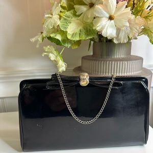 Vintage “After Five” Black Patent Leather Clutch/evening bag